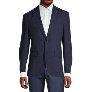 TED BAKER Navy Karl 99% Wool Blazer Size 42 S